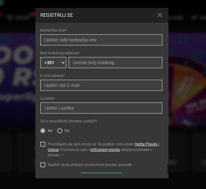 King casino proces registracije